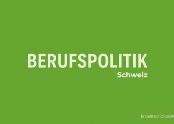 Text: Berufspolitik auf grünem Hintergrund