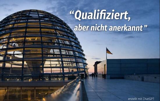 Kuppel des deutschen Bundestags bei Dämmerung