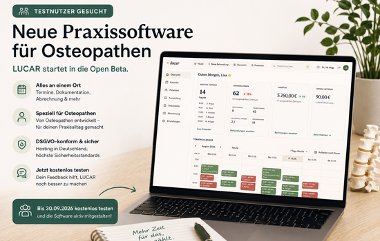 Laptopbildschirm in Behandlungsraum