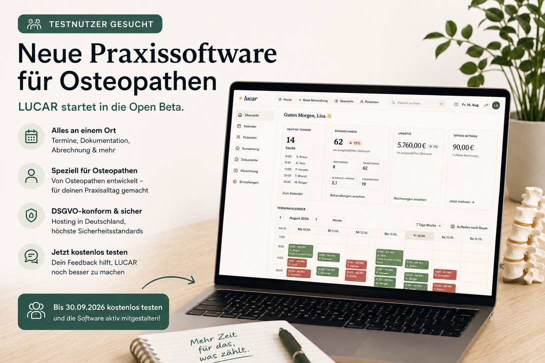 Laptopbildschirm in Behandlungsraum